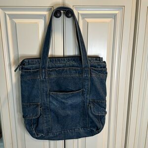 Denim shoulder bag
